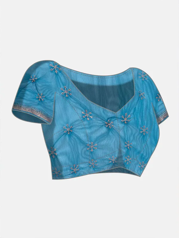 Blue_colour_Poly_Chiffon_Saree_for_Women