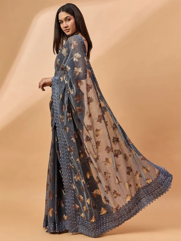 Grey_colour_Poly_Chiffon_Saree_for_Women
