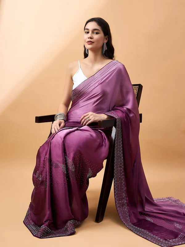 Purple_colour_Satin_Saree_for_Women