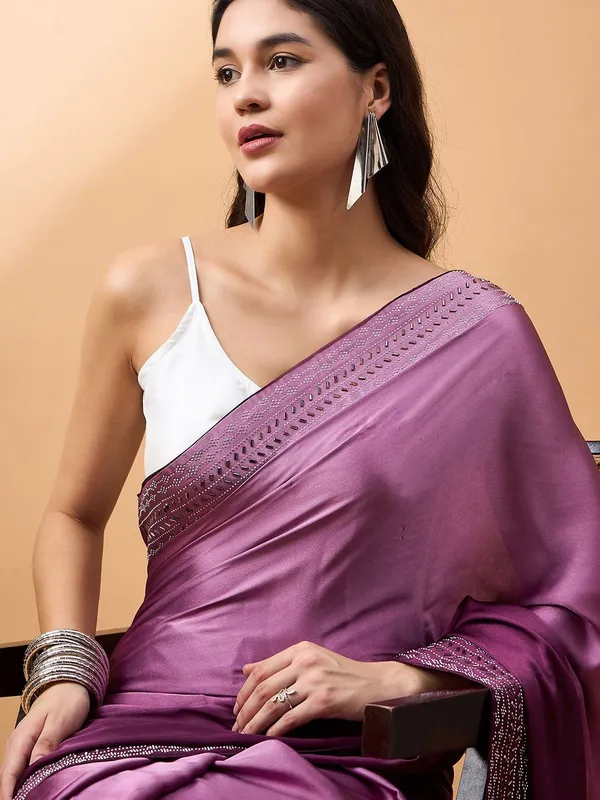 Purple_colour_Satin_Saree_for_Women
