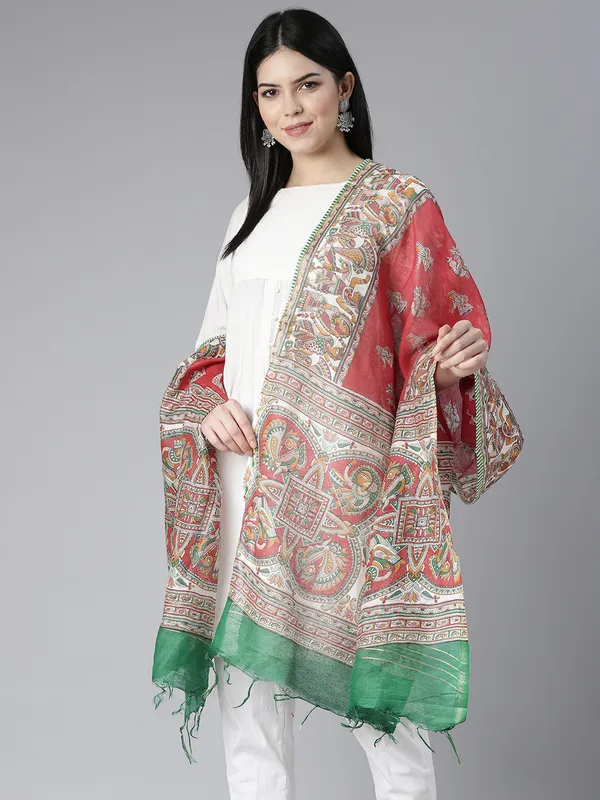 Green_colour_Silk_Blend_Dupatta_for_Women