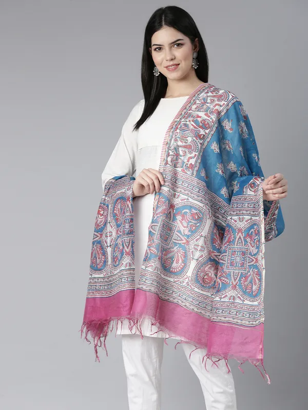 Pink_colour_Silk_Blend_Dupatta_for_Women