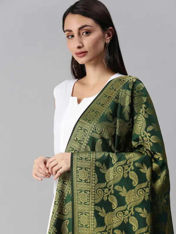 Green_colour_Silk_Blend_Dupatta_for_Women
