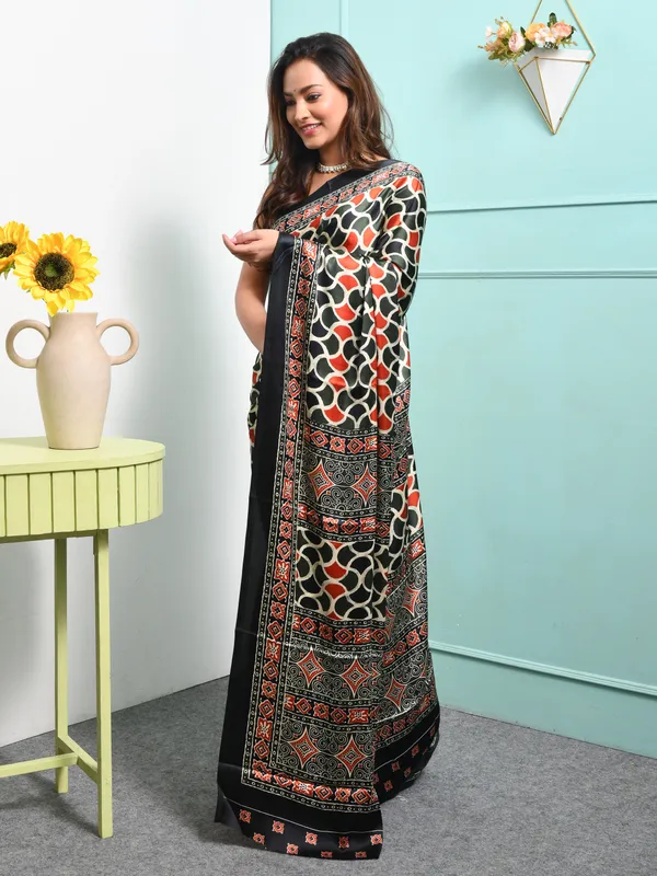 Black_Satin_Solid_Sarees_For_Women