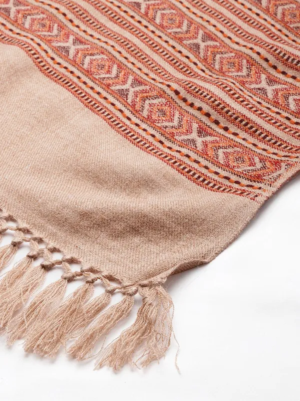Beige_colour_Wool_Shawl_for_Women