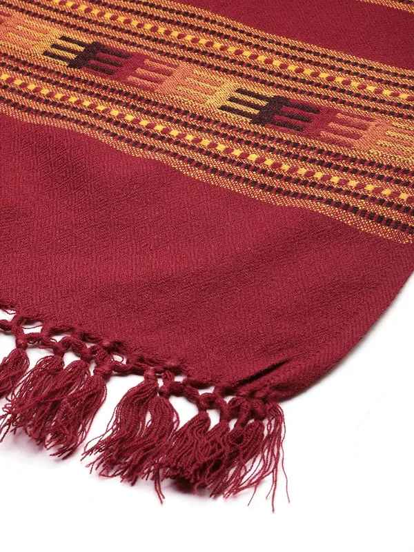 Maroon_colour_Wool_Shawl_for_Women