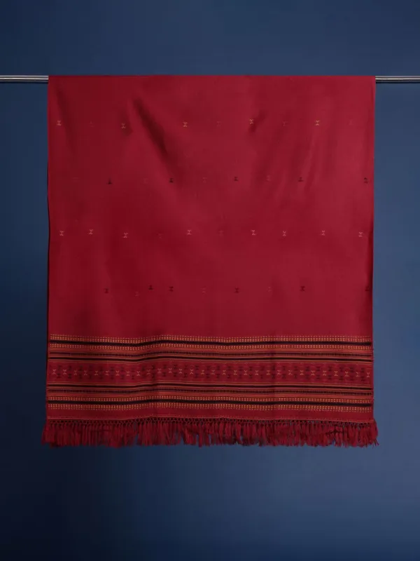 Maroon_colour_Wool_Shawl_for_Women