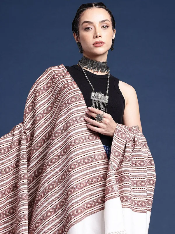 White_colour_Wool_Shawl_for_Women
