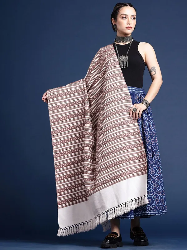 White_colour_Wool_Shawl_for_Women