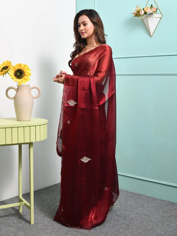 Maroon_Poly_Chiffon_Embroidered_Sarees_For_Women
