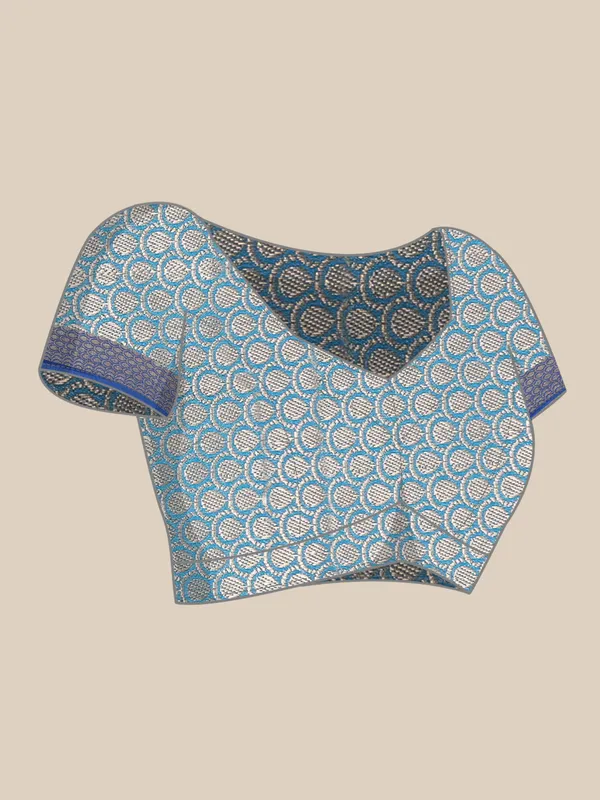 Blue_colour_Silk_Blend_Saree_for_Women