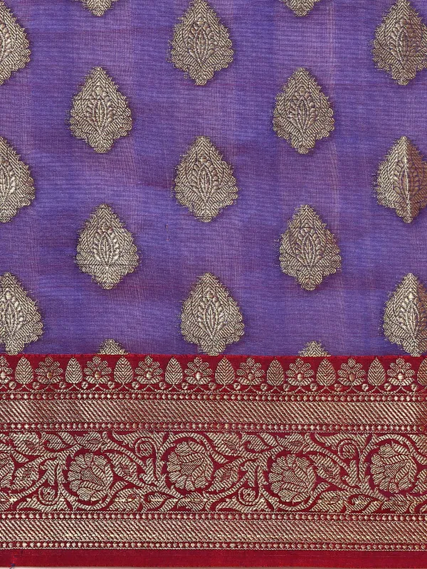 Blue_colour_Silk_Blend_Saree_for_Women