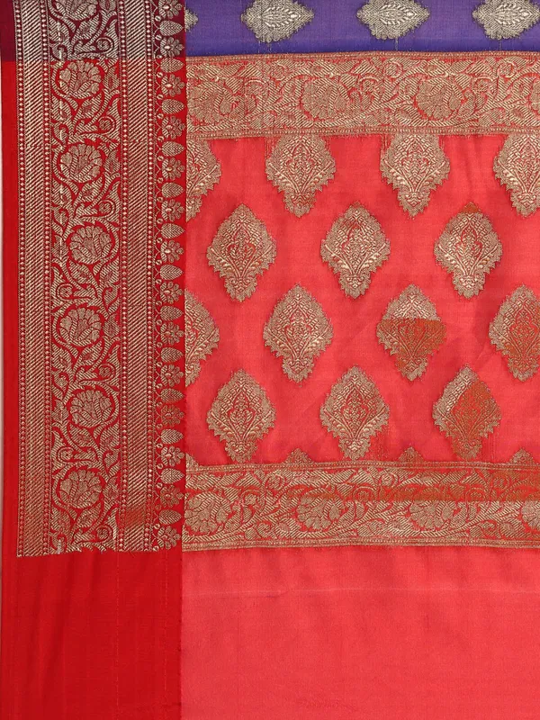 Blue_colour_Silk_Blend_Saree_for_Women