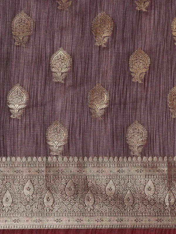 Grey_colour_Silk_Blend_Saree_for_Women