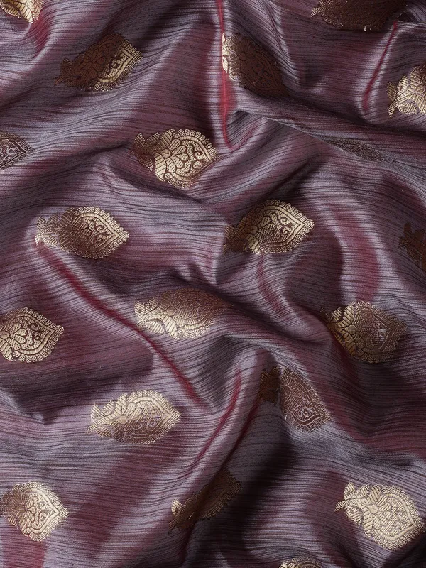 Grey_colour_Silk_Blend_Saree_for_Women