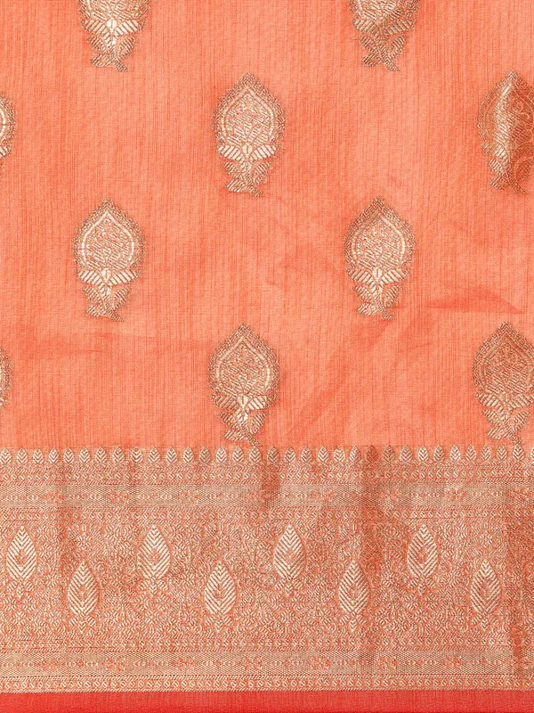 Peach_colour_Silk_Blend_Saree_for_Women