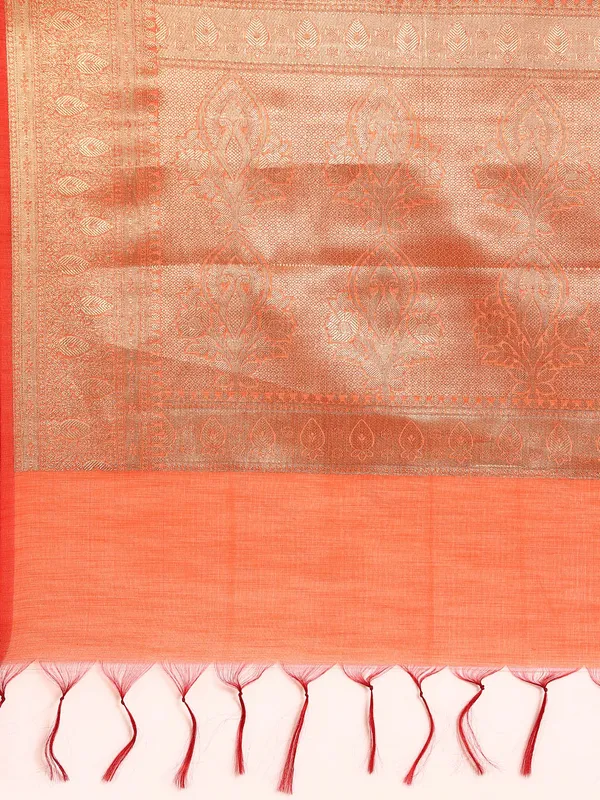Peach_colour_Silk_Blend_Saree_for_Women