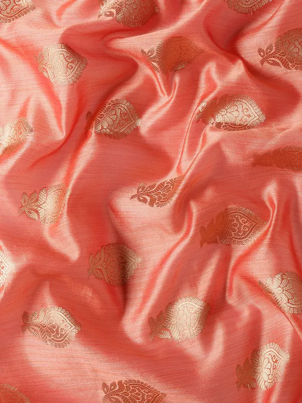 Peach_colour_Silk_Blend_Saree_for_Women
