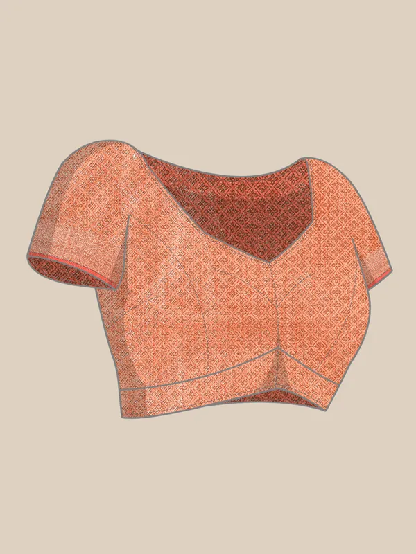 Peach_colour_Silk_Blend_Saree_for_Women