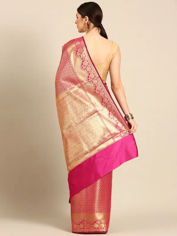 Pink_colour_Silk_Blend_Saree_for_Women