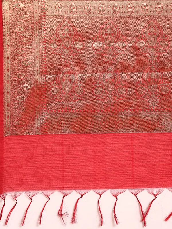 Orange_colour_Silk_Blend_Saree_for_Women
