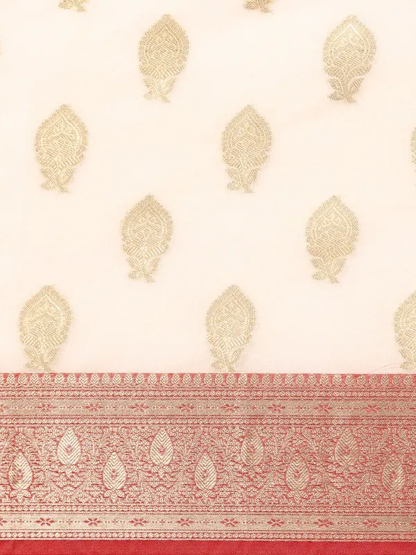 White_colour_Silk_Blend_Saree_for_Women