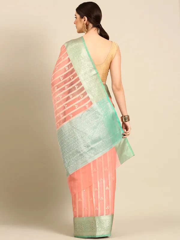 Peach_colour_Silk_Blend_Saree_for_Women
