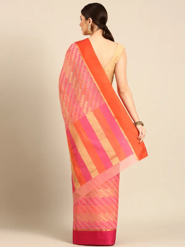 Pink_colour_Silk_Blend_Saree_for_Women