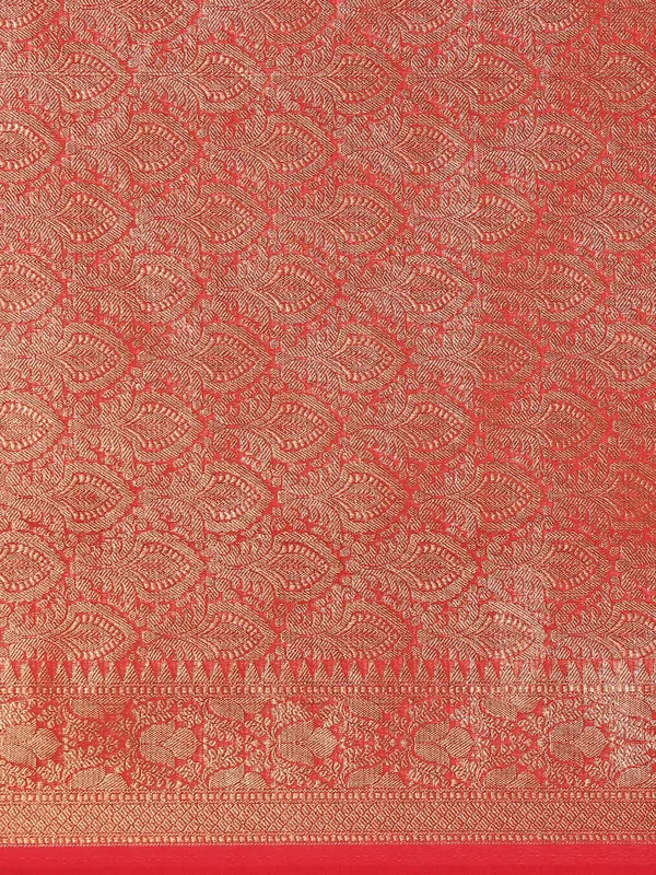 Orange_colour_Silk_Blend_Saree_for_Women