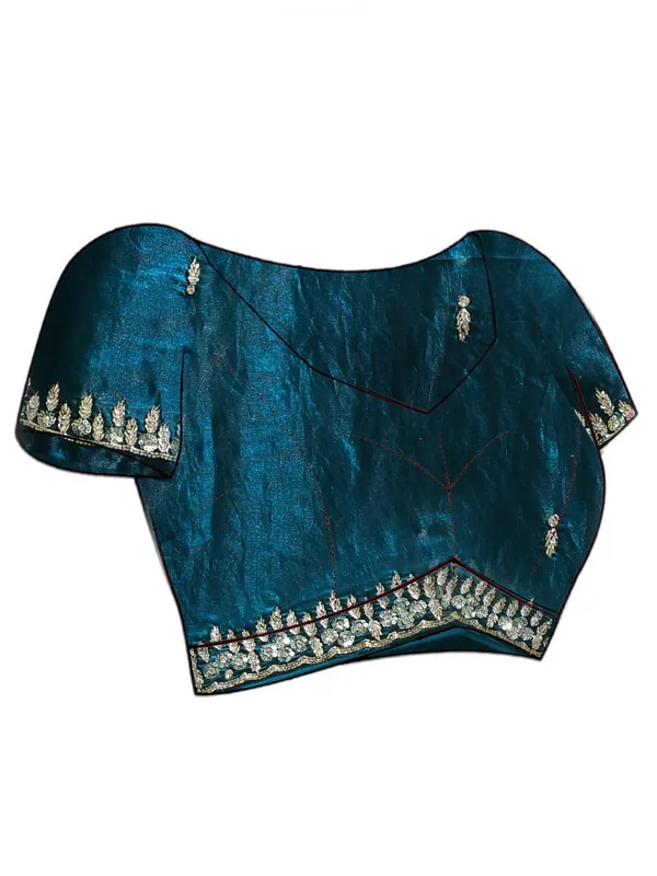 Blue_Satin_Embellished_Sarees_For_Women