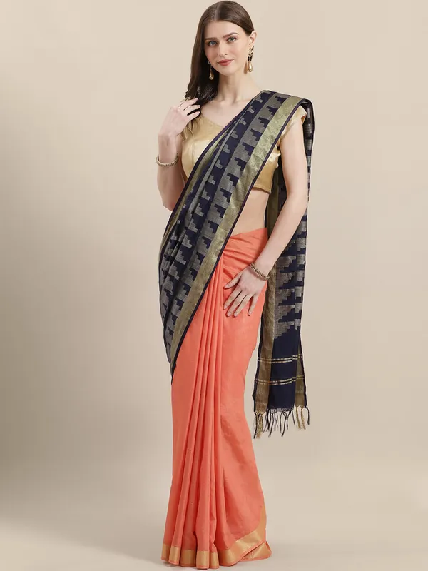 Peach_colour_Art_Silk_Saree_for_Women