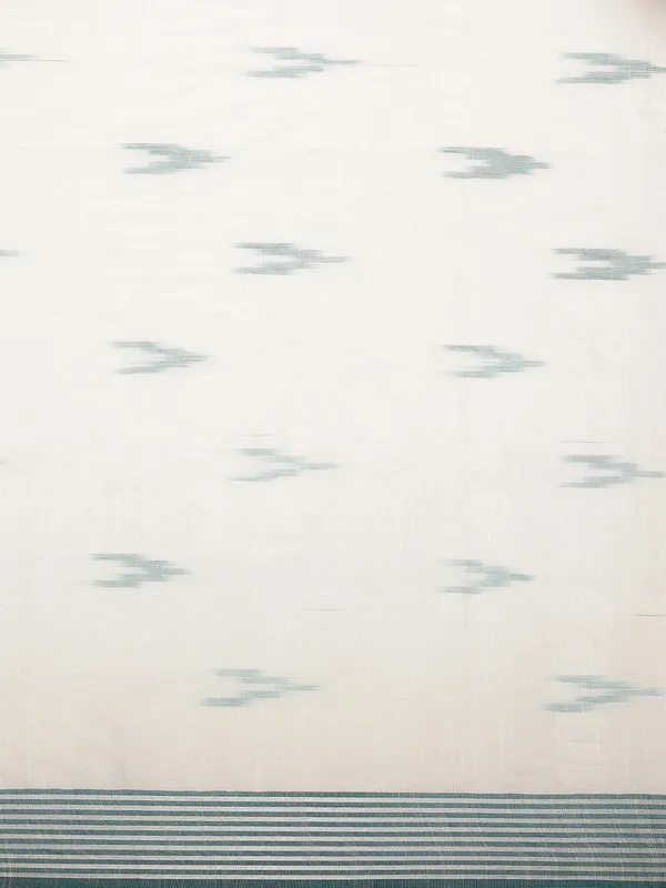 White_colour_Linen_Blend_Saree_for_Women