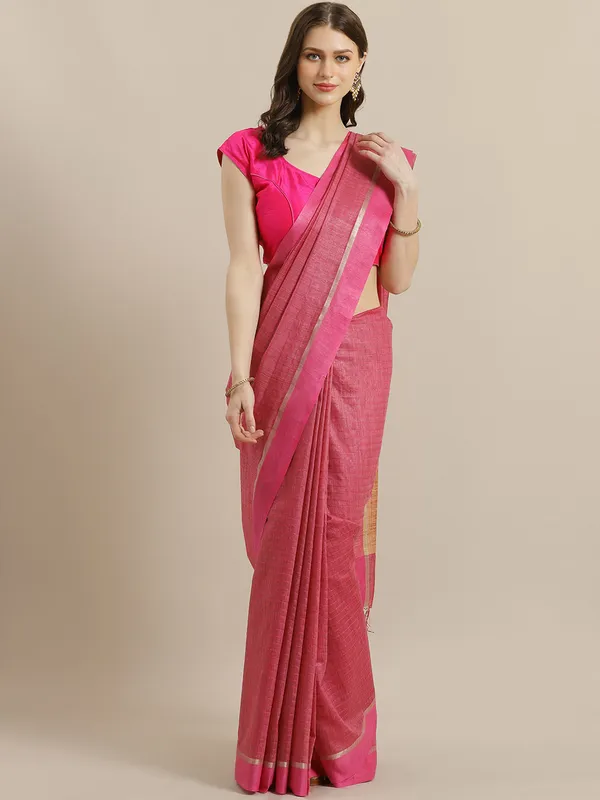 Pink_colour_Silk_Blend_Saree_for_Women