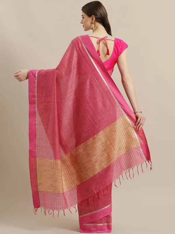 Pink_colour_Silk_Blend_Saree_for_Women