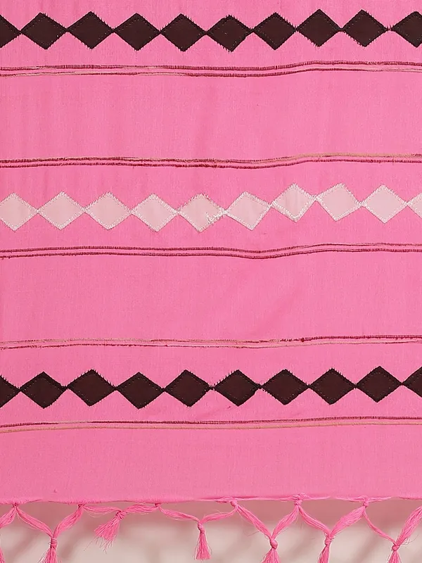 Pink_colour_Cotton_Blend_Saree_for_Women