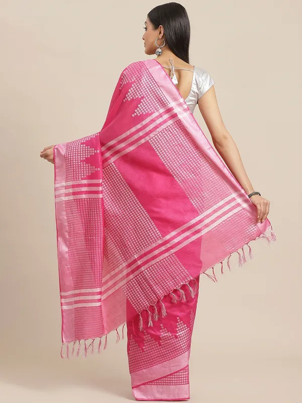 Pink_colour_Silk_Blend_Saree_for_Women