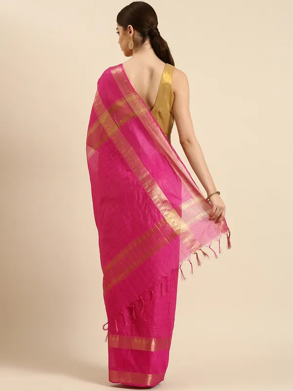 Pink_colour_Silk_Blend_Saree_for_Women