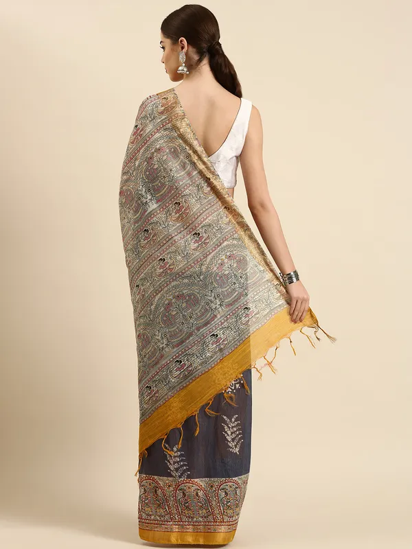 Blue_colour_Silk_Blend_Saree_for_Women