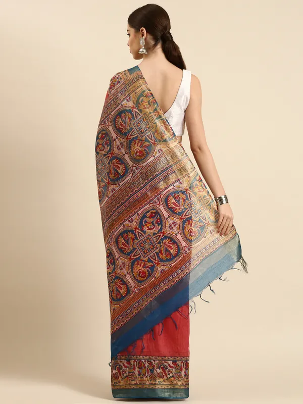 Pink_colour_Silk_Blend_Saree_for_Women