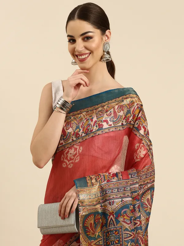 Pink_colour_Silk_Blend_Saree_for_Women