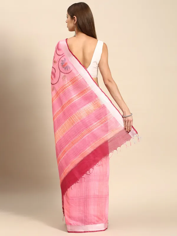 Pink_colour_Cotton_Saree_for_Women