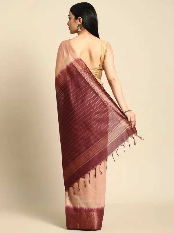Peach_colour_Silk_Blend_Saree_for_Women