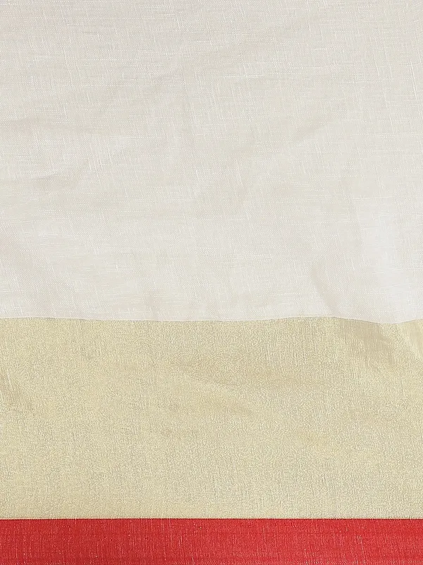 Off_White_colour_Pure_Linen_Saree_for_Women