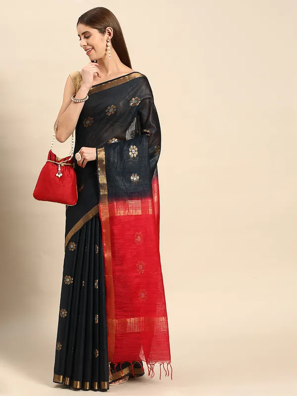 Blue_colour_Silk_Blend_Saree_for_Women