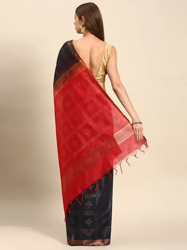 Blue_colour_Silk_Blend_Saree_for_Women