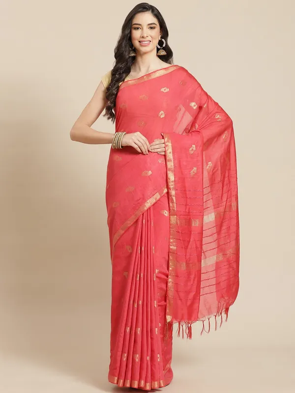 Peach_colour_Silk_Blend_Saree_for_Women