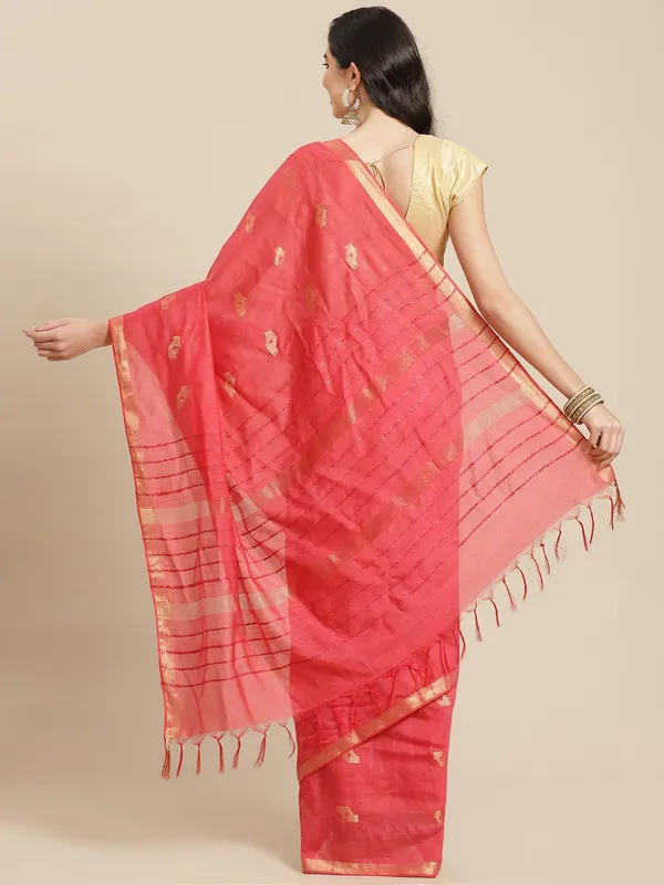 Peach_colour_Silk_Blend_Saree_for_Women