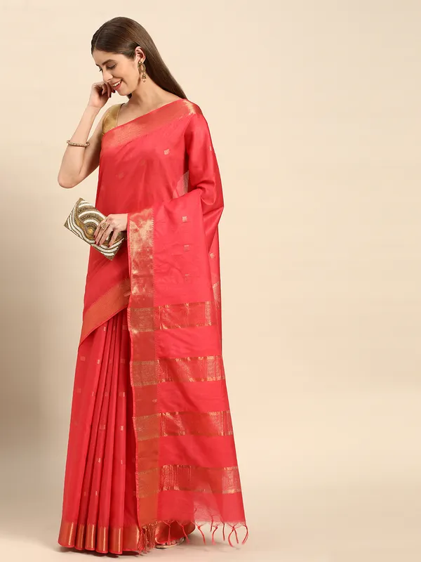 Peach_colour_Silk_Blend_Saree_for_Women