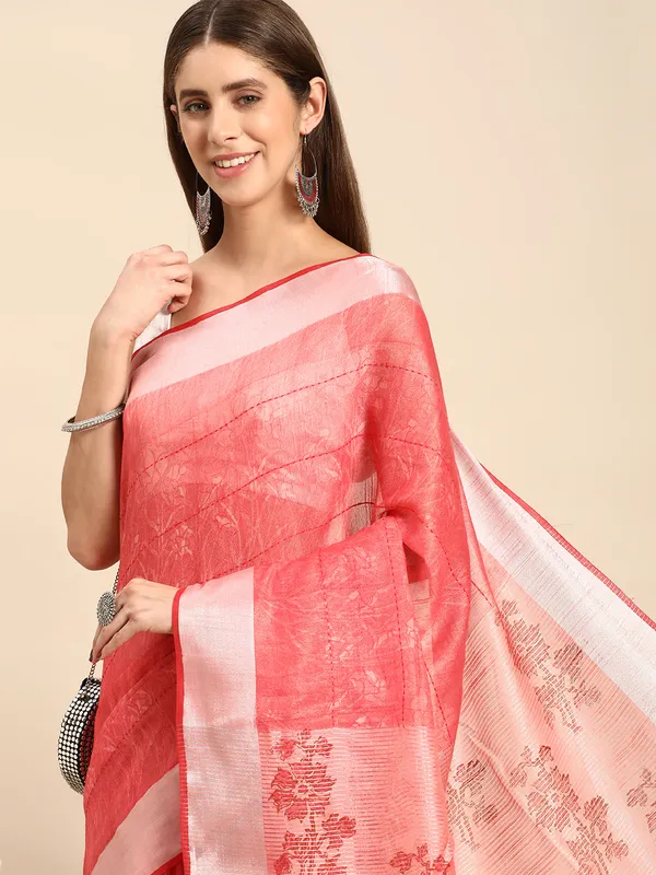 Peach_colour_Silk_Blend_Saree_for_Women