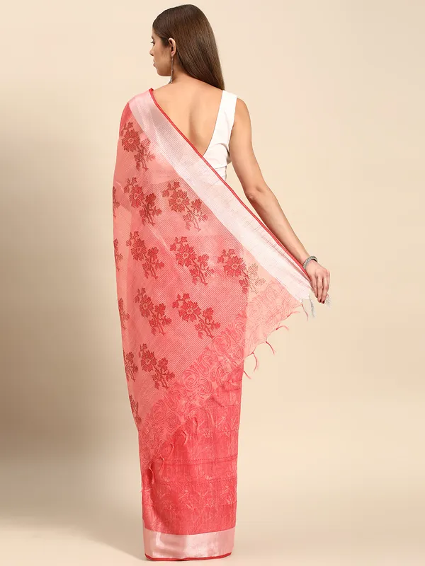 Peach_colour_Silk_Blend_Saree_for_Women